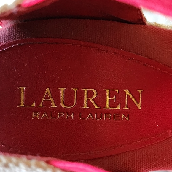 Ralph lauren platform close toe wedge espadrile color red size 9 - Picture 5 of 7